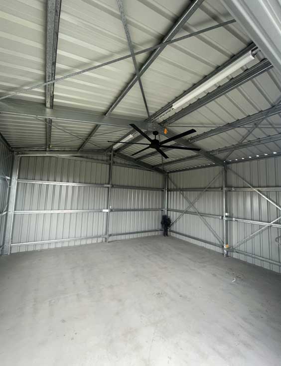 Large fan inside shed Installation by Recon Energy